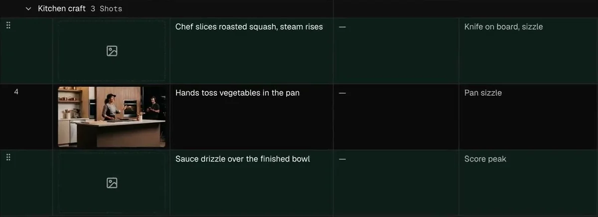 Two selected shots in the shot list, still without an image.